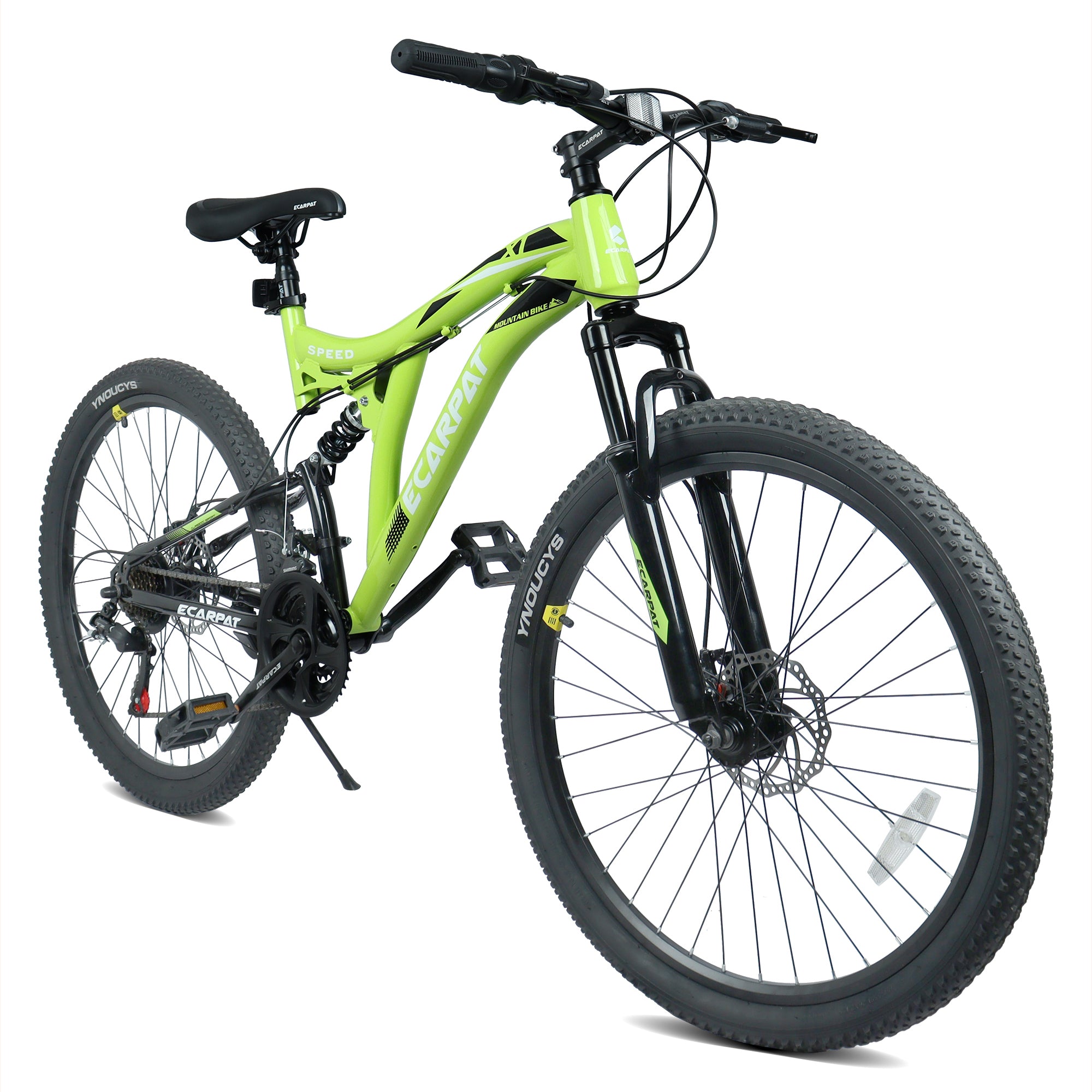 26 Inch Mountain Bike with 21-Speeds & Full Suspension Steel Frame, Alloy Rims, Disc Brakes For All Terrains, Men & Women, Multiple Colors