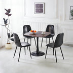 1+4,5pieces dining set, Table metal leg Mid-century Dining Table for 4-6 people With MDF Table Top, Pedestal Dining Table, Leisure Coffee Table