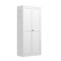 61' White Metal Kitchen Pantry Cabinet with Adjustable Storage and 4 Heavy Duty Shelves