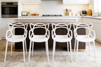 Plastic Dining Chair 4PCS White/Black