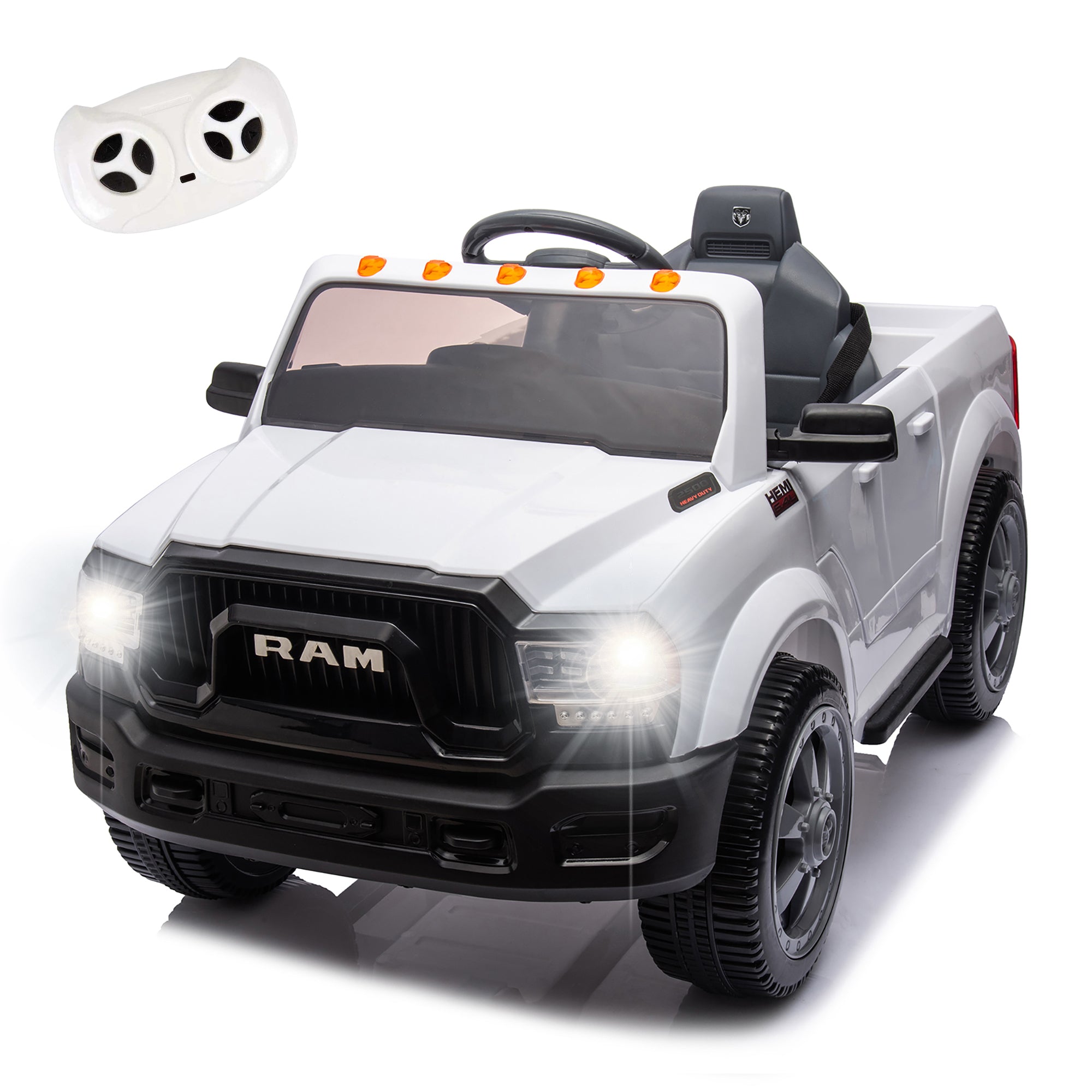 Licensed  RAM 2500 12V Large Kids Ride On Electric Pickup W/Parents Control,High Chassis&Anti-skid Tires,Three-speed Adjustment,Open Storage Space,Bluetooth,Music,Gift Pickup For Kids Aged 3-5.