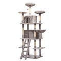 Large 70.87in Cat Tree W/2 Private Condos,3 Perches&Hanging Hammock,Skin-Friendly Short Plush&No Sharp Edges,Natural Sisal Scratching Areas,Safe & Stable for Multi-Cat Families,Kittens to Senior Cats