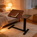 Mobile Adiustable Standing Desk, Walnut Color