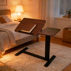 Mobile Adiustable Standing Desk, Walnut Color