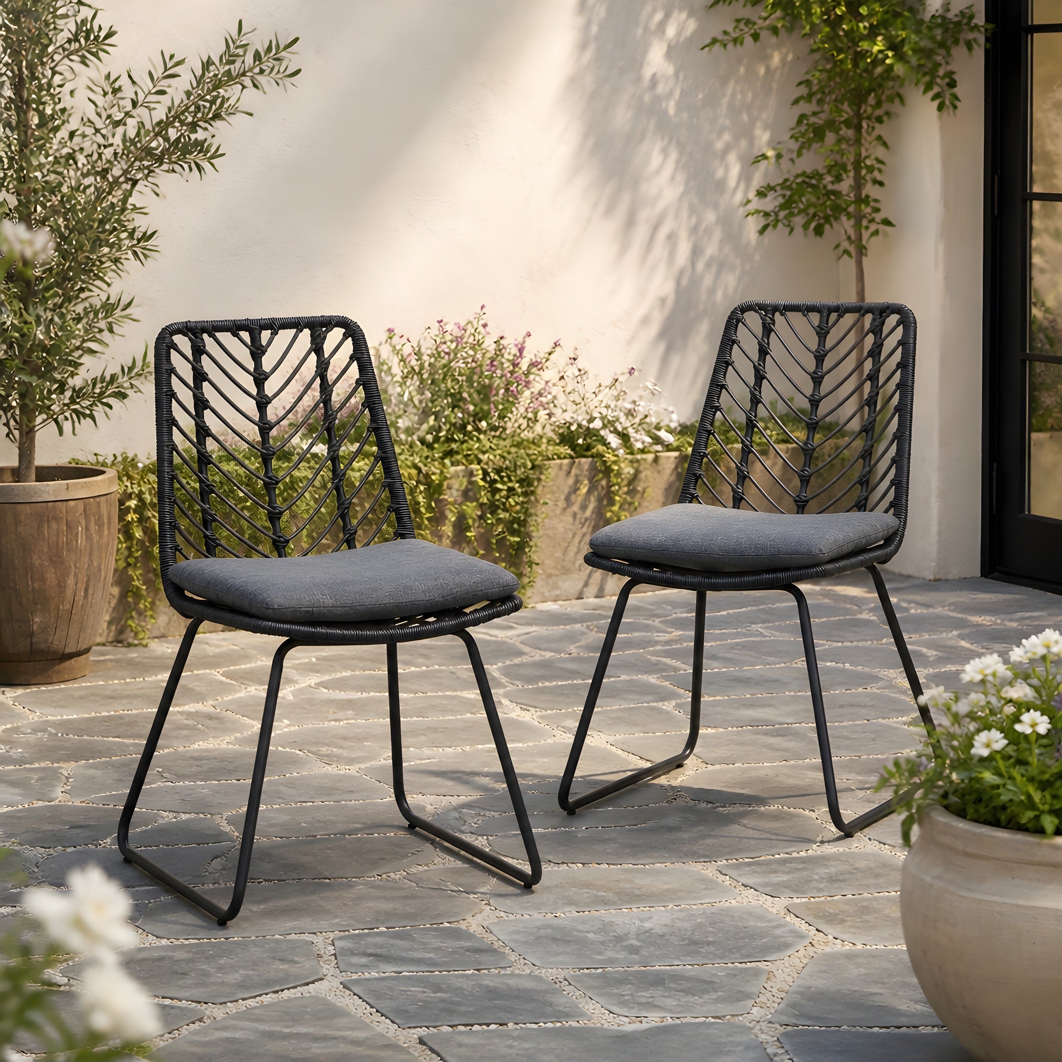DEJA CHAIR,2PCS with 2 Cushions,Gray
