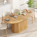 55.11'-70.86' Extendable Dining Table, with Striped Legs for Kitchen