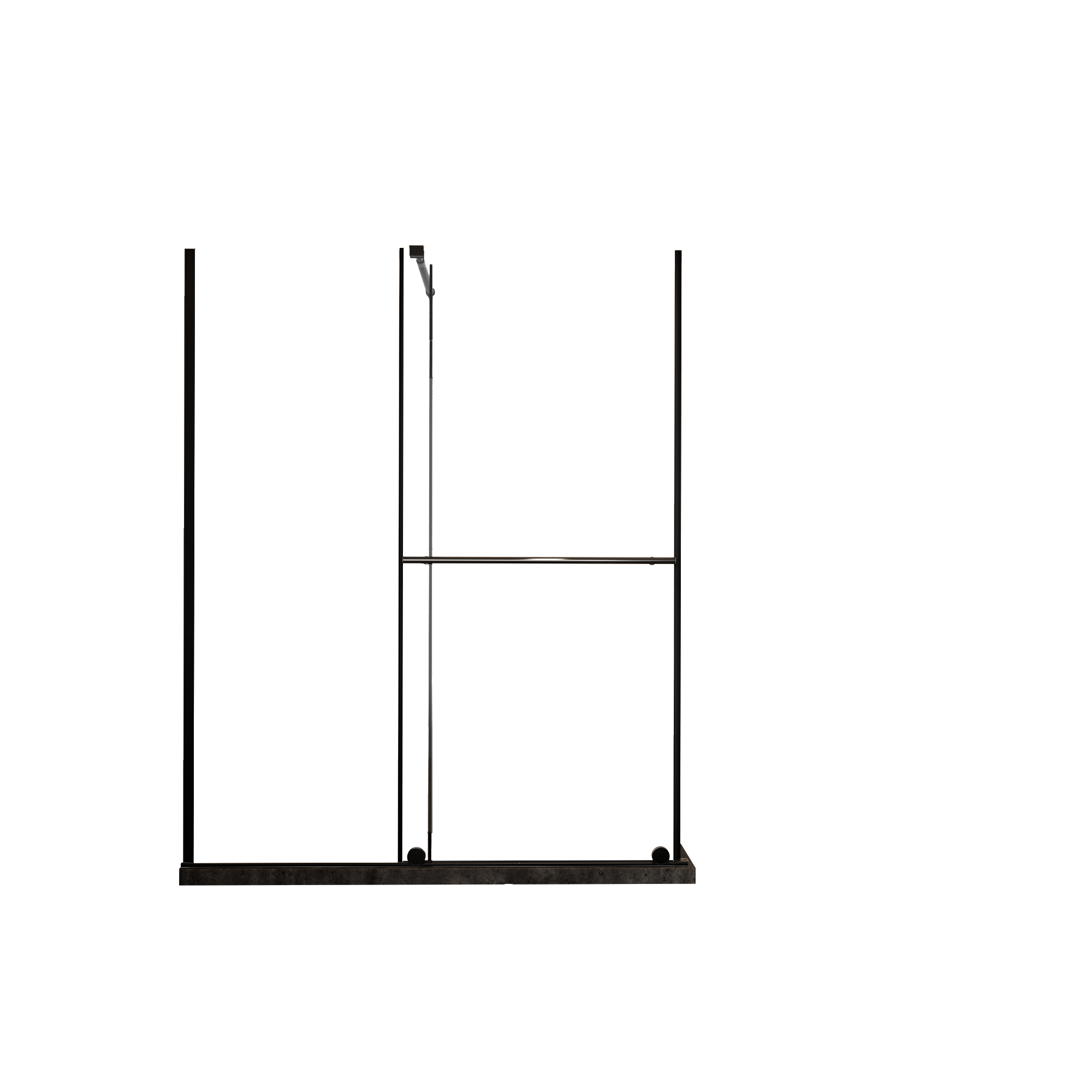 30-60" W x 72" H Frameless Sliding Shower Door, 1/4" Tempered Glass Walk-in Shower Screen with Stainless Bar, Matte Black