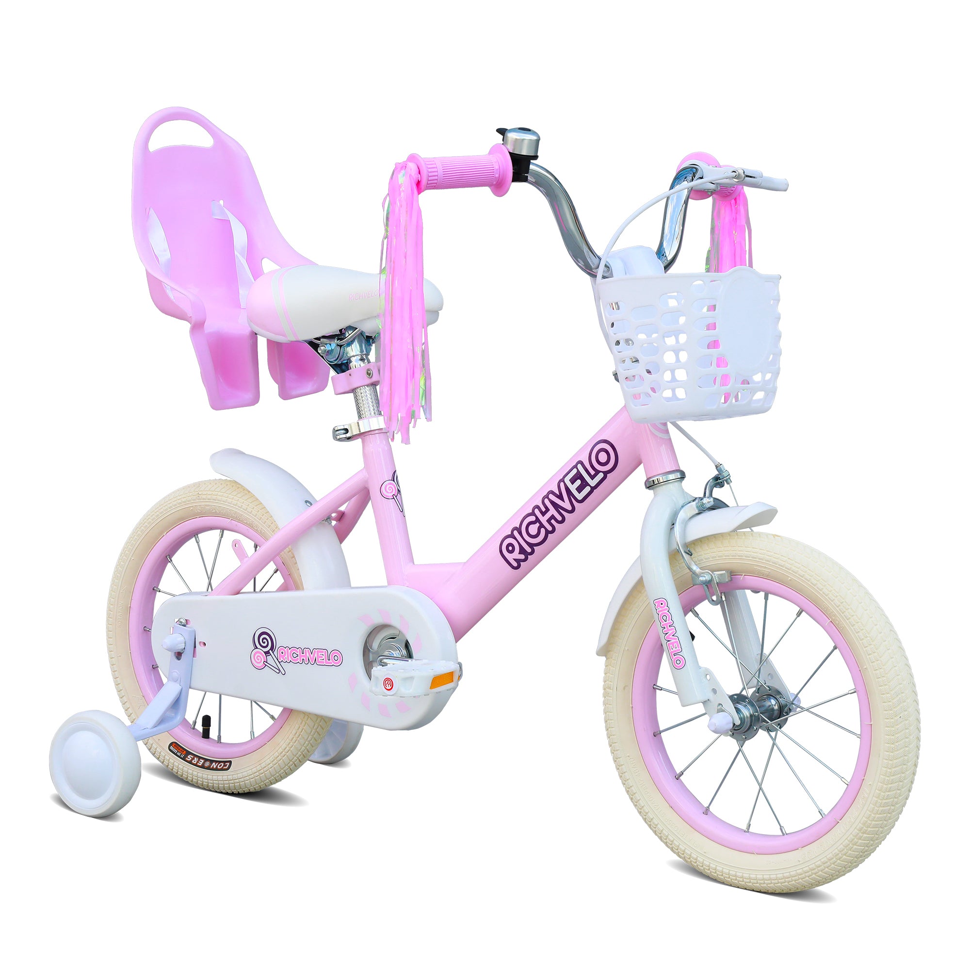 12/14/16" Girls Kids Bike – Toddler Bicycle with Training Wheels, Basket, Doll Seat & Streamers, Ages 2-7