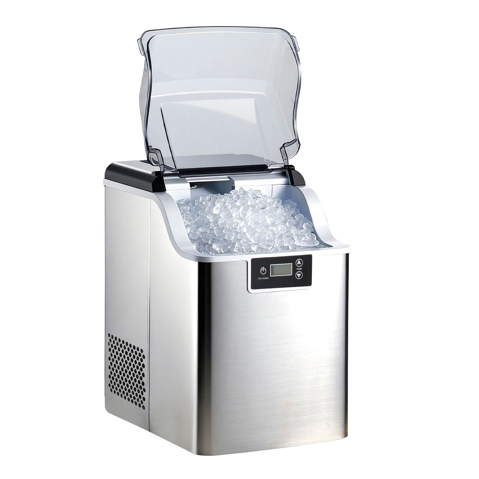 Countertop Ice Maker, 44 lbs per Day, Self-Cleaning Portable Machine with Scoop, 4 lbs Ice-Storage Basket, Nugget Ice-Making Machine with Chewable Ices for Home, Kitchen, Office, Bar & Party