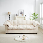 LUMORA 94.8" Modern Chenille Cloud Sofa | Extra Deep Seat Upholstered Couch for Living Room & Office | Oversized Plush Boucle Sectional, Beige