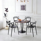 1+4,5pieces dining set, Table metal leg Mid-century Dining Table for 4-6 people With MDF Table Top, Pedestal Dining Table, End Table Leisure Coffee Table