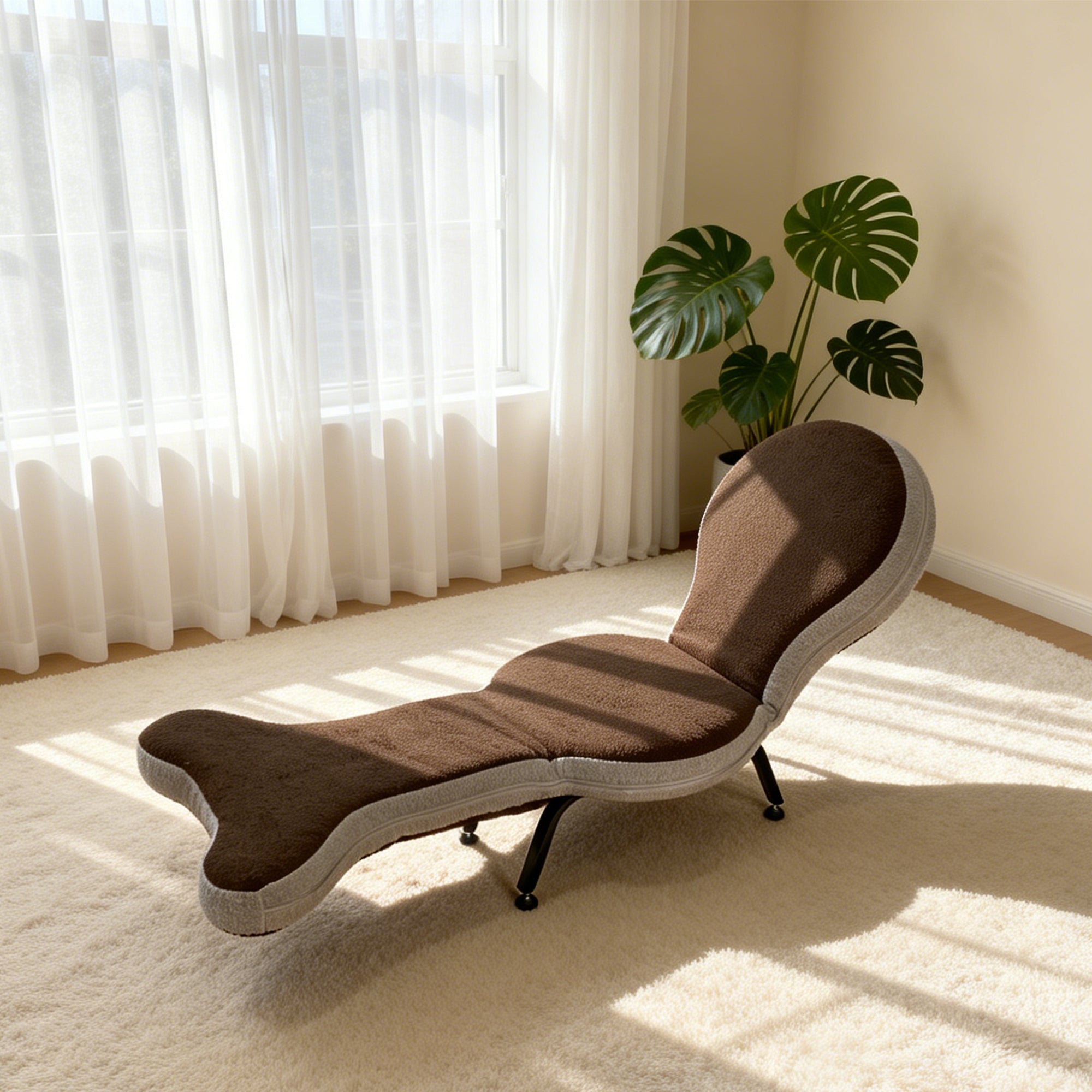 Foldable Lazy Sofa Chair – Teddy Velvet Multi-Purpose Lounge Chair for Indoor & Outdoor, Ergonomic & Portable
