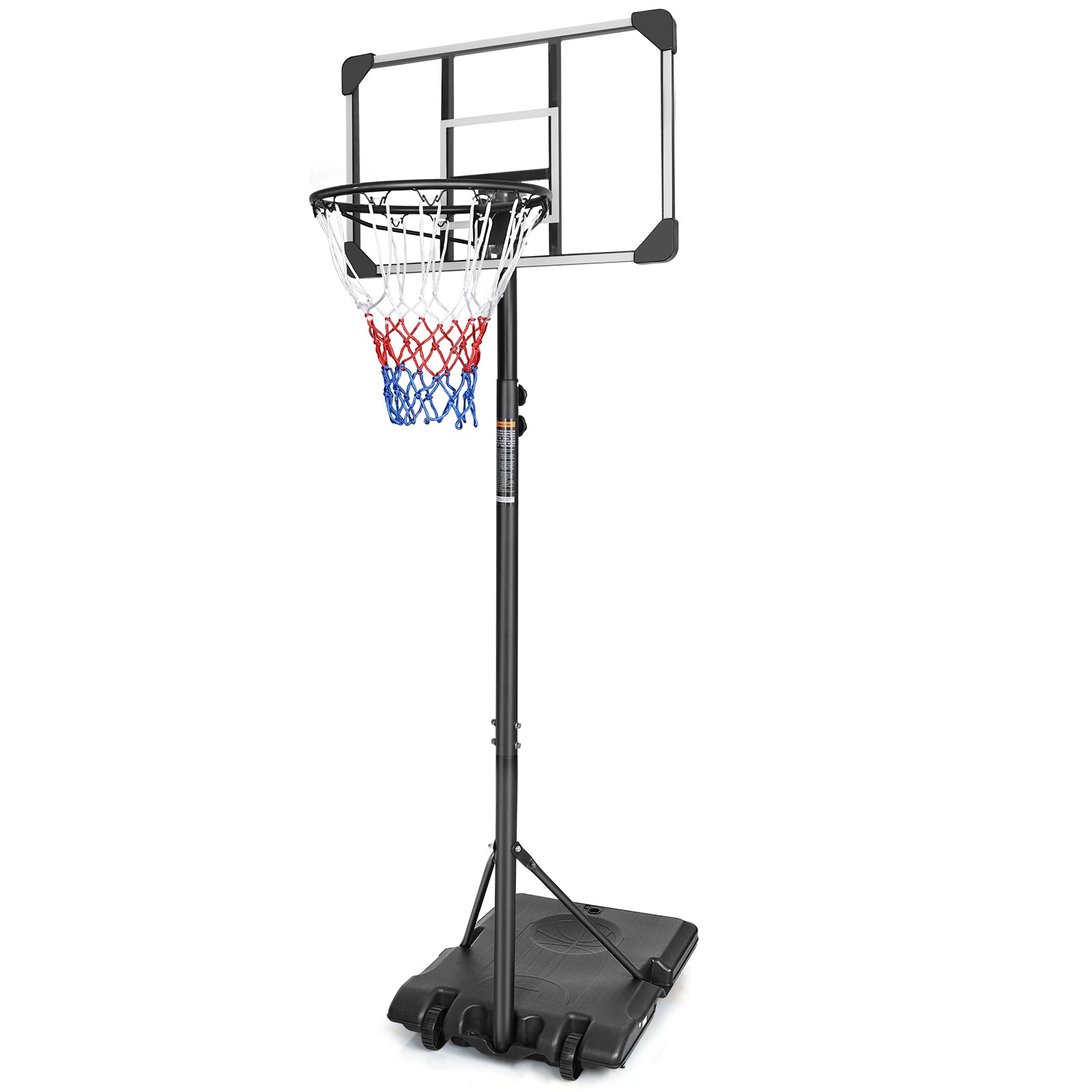 Adjustable Portable Basketball Hoop – 28" Backboard, 5.6'-7' Height, Stable Wheeled Base for Indoor/Outdoor Play