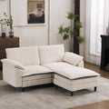 70.87' Black & White Two-Tone L Shaped Cloud Sofa, Modular Sectional with Ottoman, 2-Seat Chenille Deep Seat and Pillow – Perfect for Living Room, Bedroom, Apartment