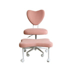 Multifunctional Ergonomic Meditation & Yoga Chair, with Lumbar Support and Adjustable Seat Cushion, Pink Velvet Fabric, Overall Dimensions: 34.25 × 26.38 × 38.19 Inches