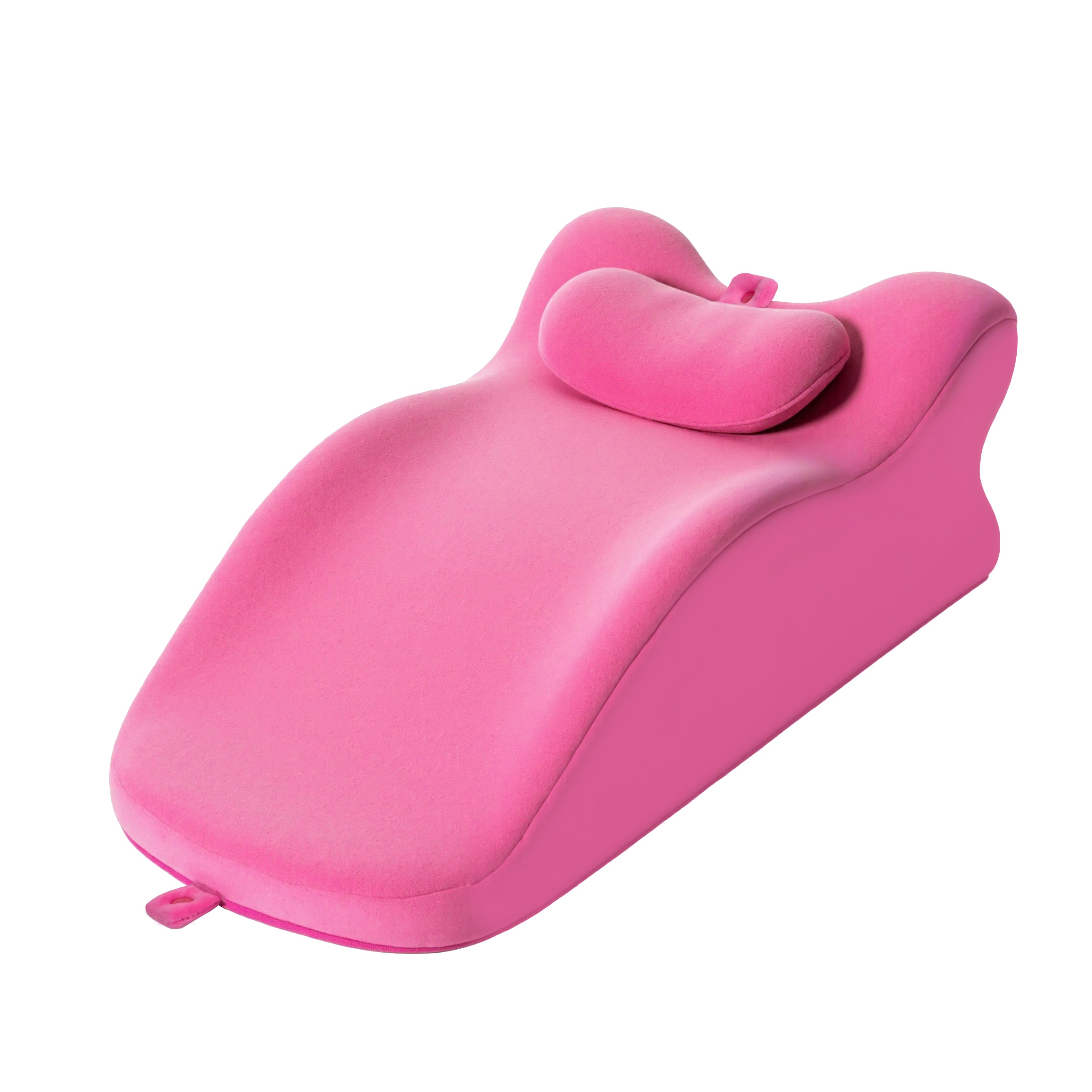 Ergonomic Spinal Posture Support Bed Pillow - Pink, Memory Foam with Removable Cover, Multi-Functional for Legs, Back, and Reading