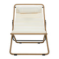 TREXM Yellow Rattan-Wrapped Outdoor Folding Chair Set with Adjustable Backrest, Thick Cushion, and Detachable Headrest for Poolside, Beach, Backyard, Deck, and Camping