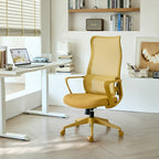 Ergonomic Yellow Office Chair 350LBS, High Back Mesh Desk Chair with Adjustable Lumbar Support & Molded Foam Seat